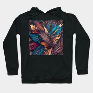 Boho-inspired feather pattern v2 Hoodie